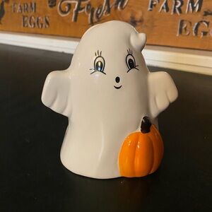 Cute Ghost  with Pumpkin Napkin Holder By Little Village NWTS